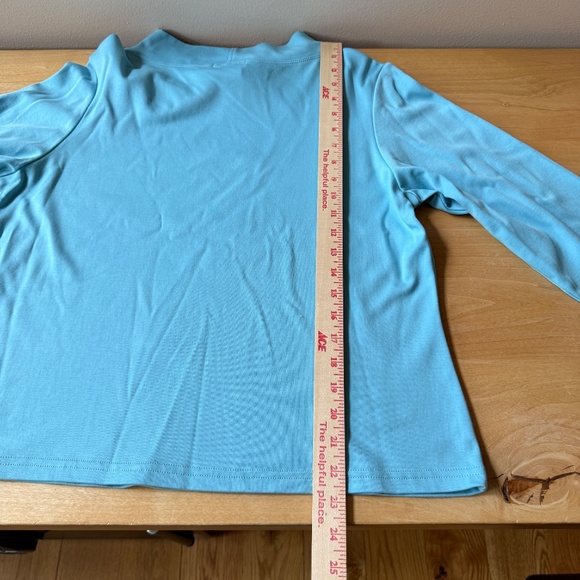 IRIDIUM TOP MOCK NECK SOFT PIMA COTTON 3/4 SLEEVES CASUAL MINIMALIST COASTAL M - Picture 7 of 10